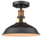 Farmhouse Semi Flush Mount Ceiling Light Black Barn Shade